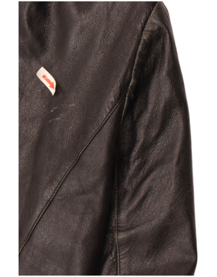 Vintage Γυναικείο Δερμάτινο Μπουφάν IT 52 2XL Μαύρο Δερμάτινο