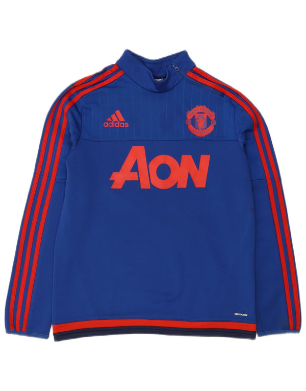 Adidas Boys Manchester United Graphic Φούτερ Jumper 13-14 Years Blue