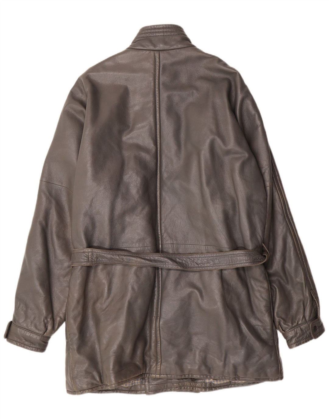 DRESSCO Ανδρικό Δερμάτινο Παλτό IT 54 2XL Γκρι Δερμάτινο