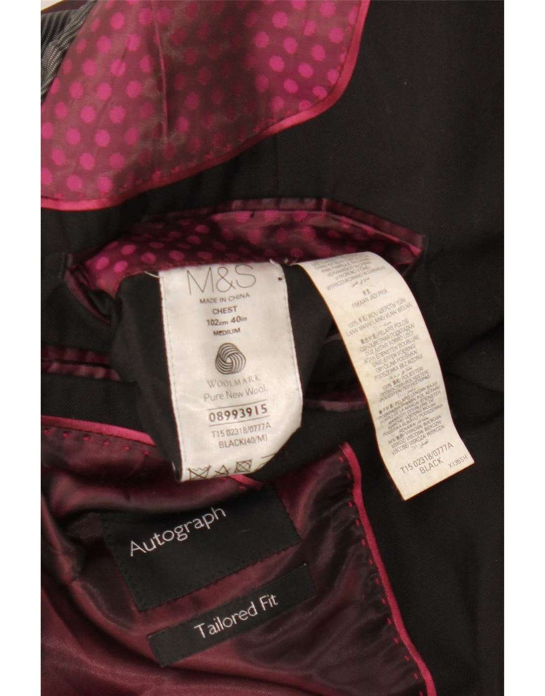 Marks & Spencer Ανδρικό Σακάκι Blazer με 2 κουμπιά αυτόγραφο UK 40 μεγάλο μαύρο