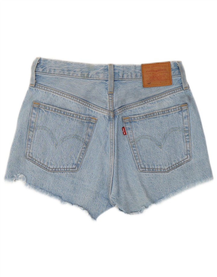 LEVI'S Womens 501 Distressed Denim Hot Pants W25 XS Blue Cotton