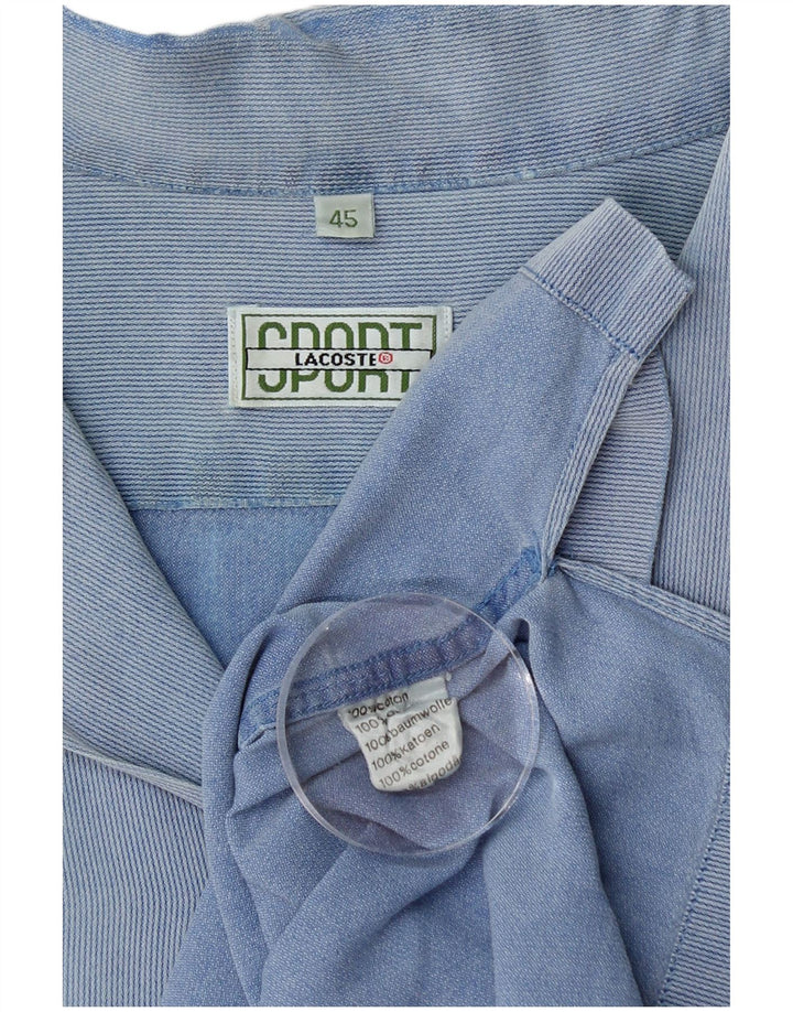 Ανδρικό κοντομάνικο πουκάμισο LACOSTE Μέγεθος 45 XL Μπλε βαμβακερό ριγέ