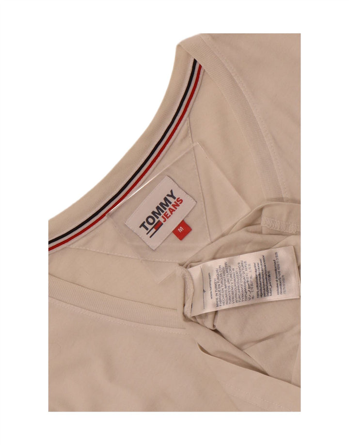 Tommy Hilfiger Γυναικείο T-Shirt Top UK 12 μεσαίο λευκό βαμβακερό