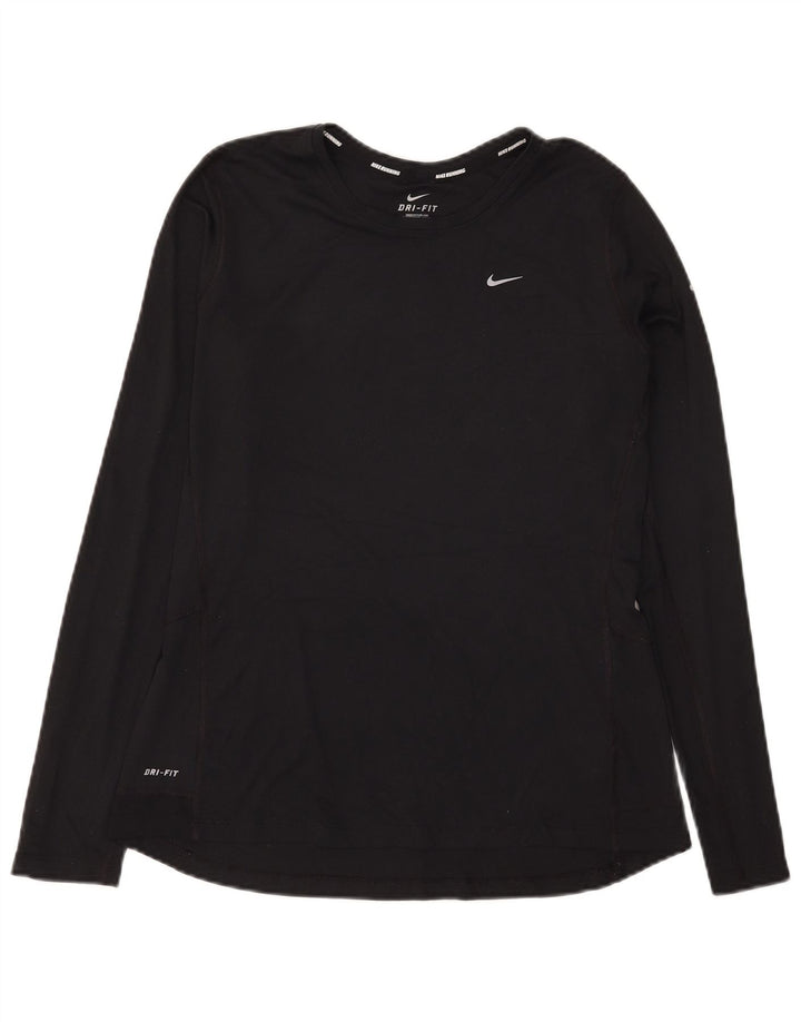 Γυναικείο Nike Dri Fit Μακρυμάνικο UK 16 Large μαύρο πολυεστέρα