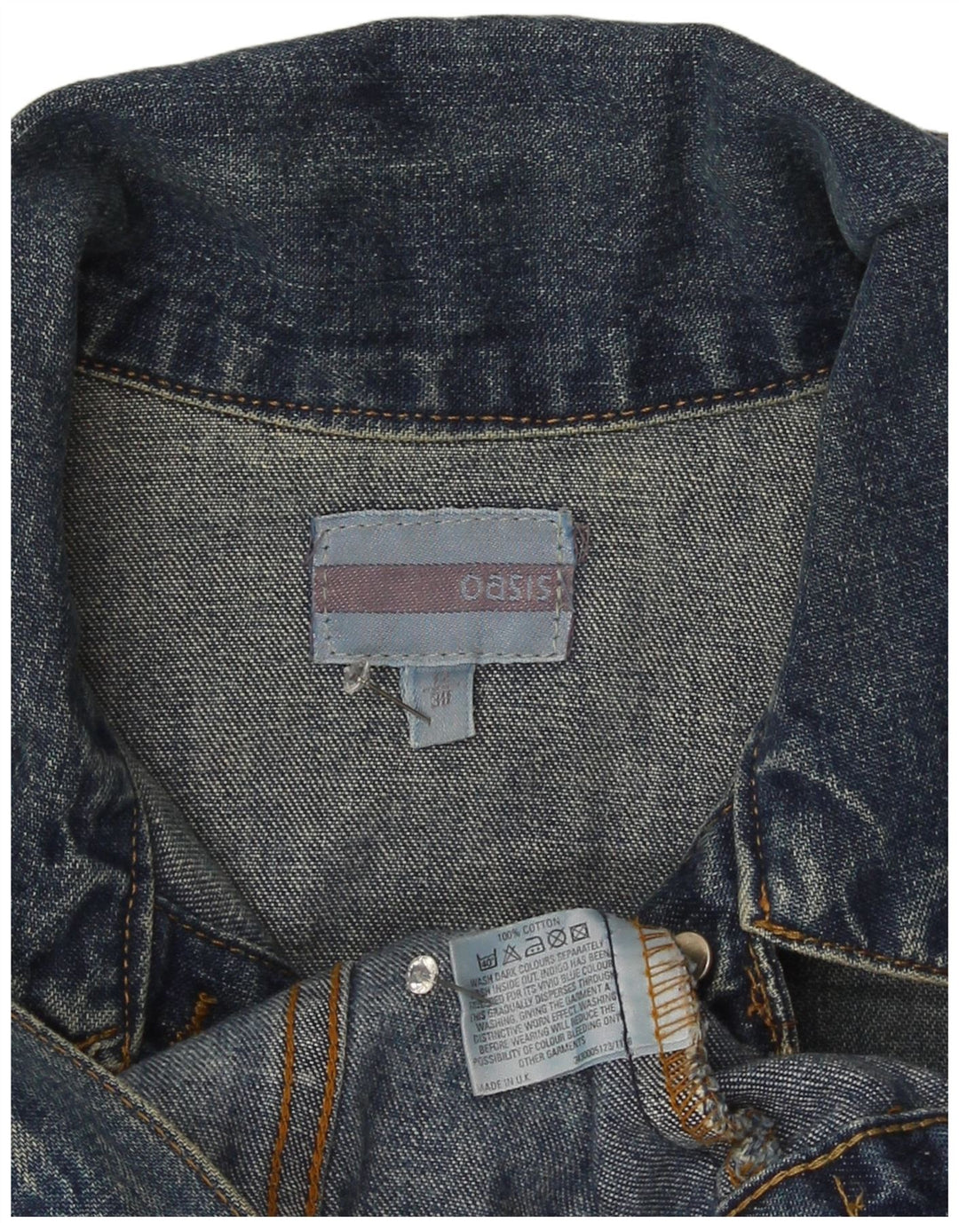 Γυναικείο Τζιν Μπουφάν Oasis Crop UK 12 Medium Blue Cotton