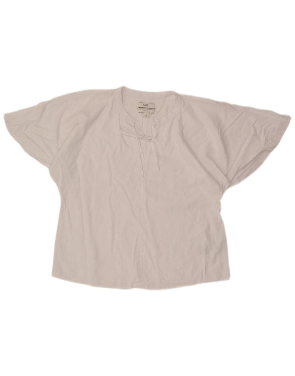 Marks & Spencer Γυναικεία Μπλούζα Τοπ UK 12 Medium White Λευκό