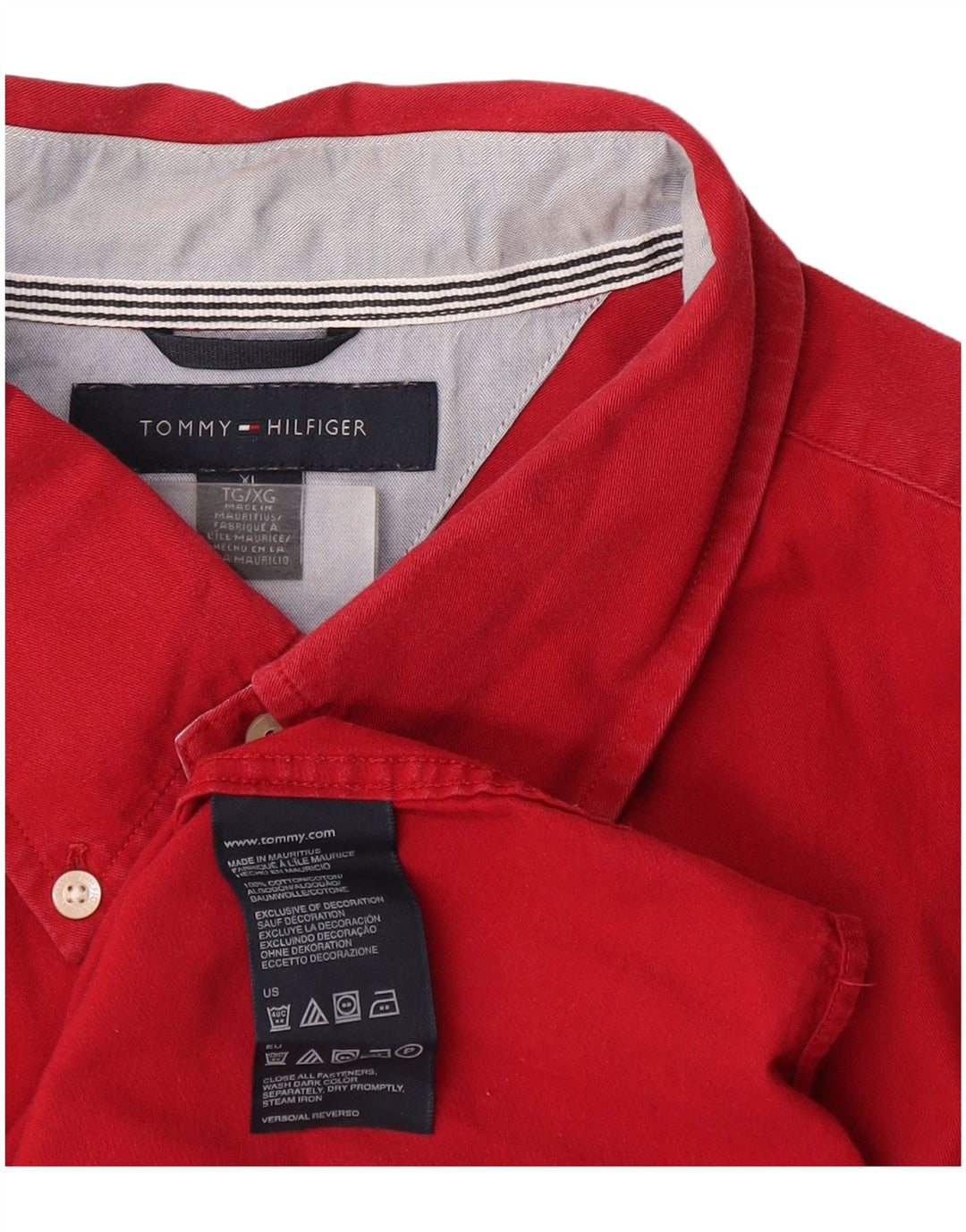Ανδρικό πουκάμισο Tommy Hilfiger XL κόκκινο βαμβακερό