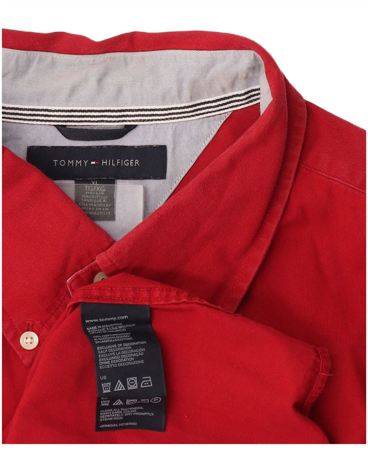 Ανδρικό πουκάμισο Tommy Hilfiger XL κόκκινο βαμβακερό