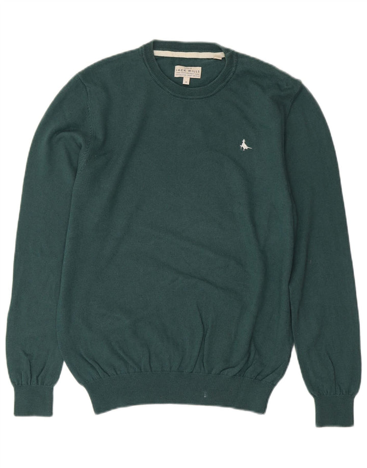 JACK WILLS Ανδρικό πουλόβερ με λαιμόκοψη, μεσαίο βαμβακερό