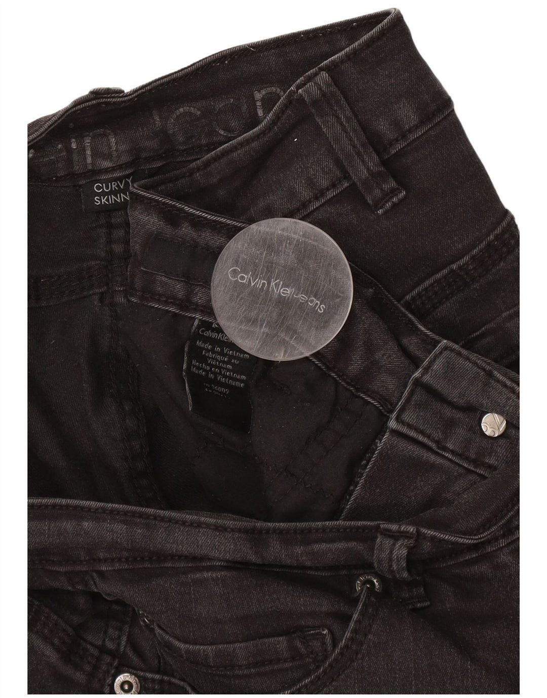 CALVIN KLEIN Γυναικείο καμπυλωτό Skinny Jeans W34 L30 Γκρι