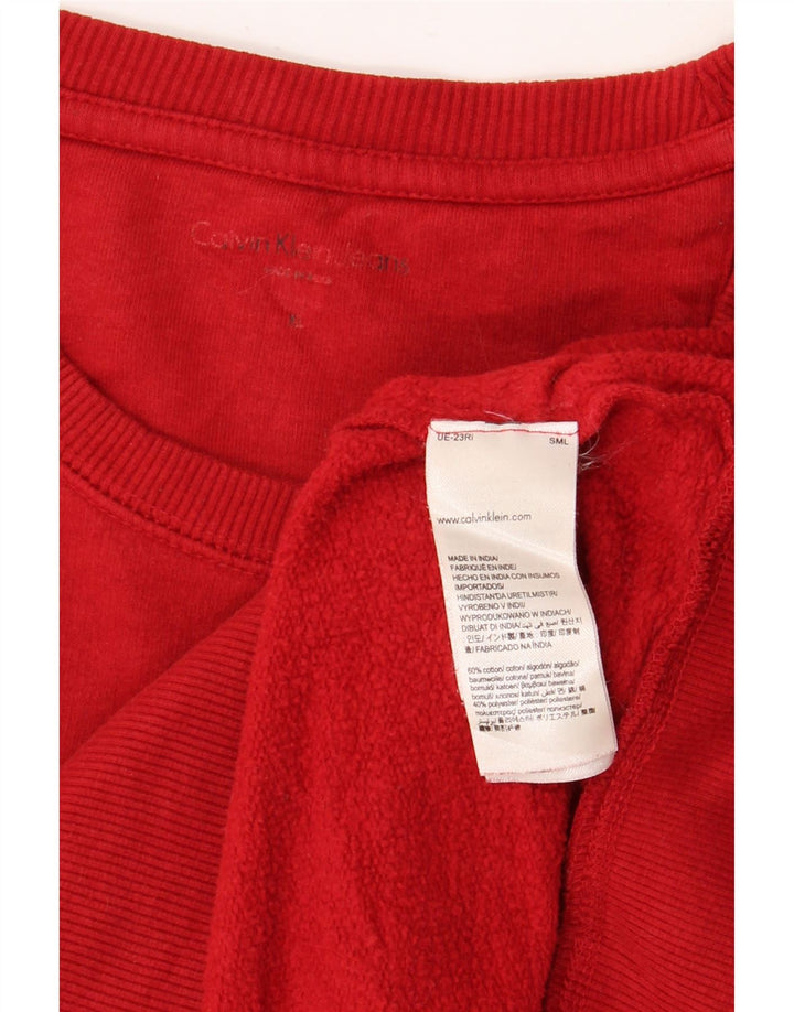 CALVIN KLEIN JEANS Ανδρικό γραφικό φούτερ Jumper XL Κόκκινο βαμβακερό