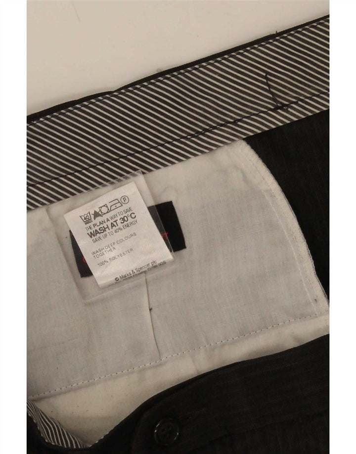 Marks & Spencer Ανδρικό παντελόνι με καρφίτσα W36 L29 καφέ ρίγες πολυεστέρας
