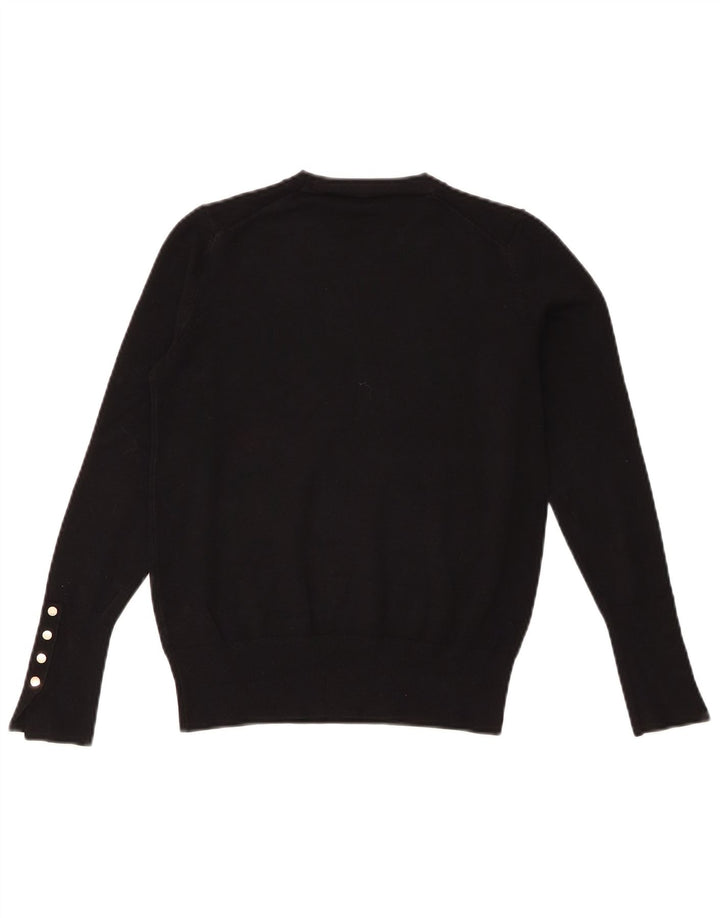 Zara Γυναικείο πουλόβερ με λαιμόκοψη UK 12 Medium Μαύρο