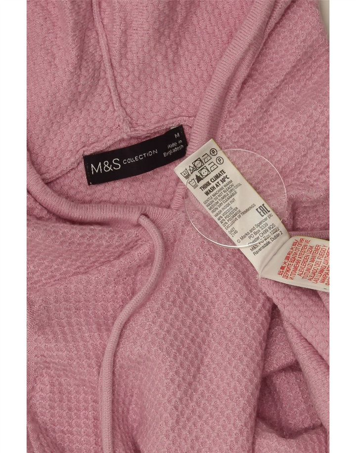 Γυναικείο πουλόβερ με κουκούλα Marks & Spencer UK 14 Medium Pink Viscose