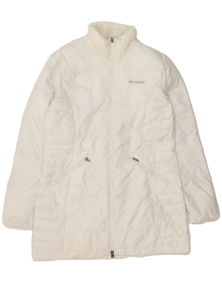COLUMBIA Womens Omni-Heat Padded Coat UK 16 Large White Polyester Vintage Columbia and Second-Hand Columbia from Messina Hembry 