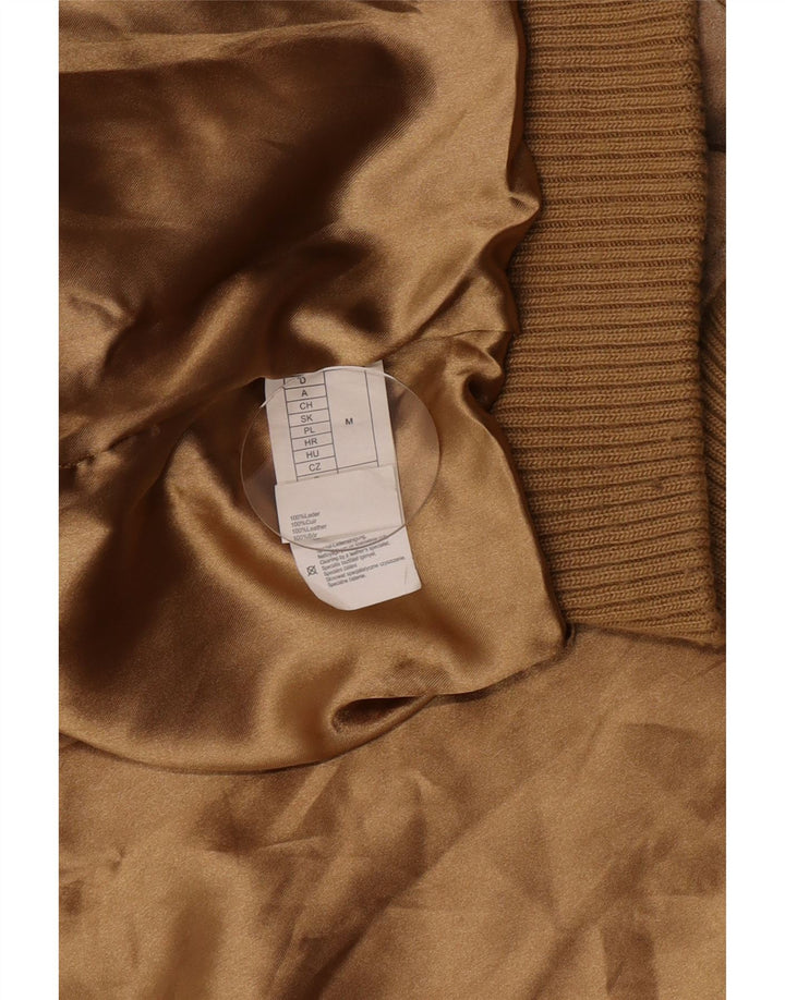Vintage Γυναικείο Suede Bomber Jacket UK 12 Medium Beige Leather