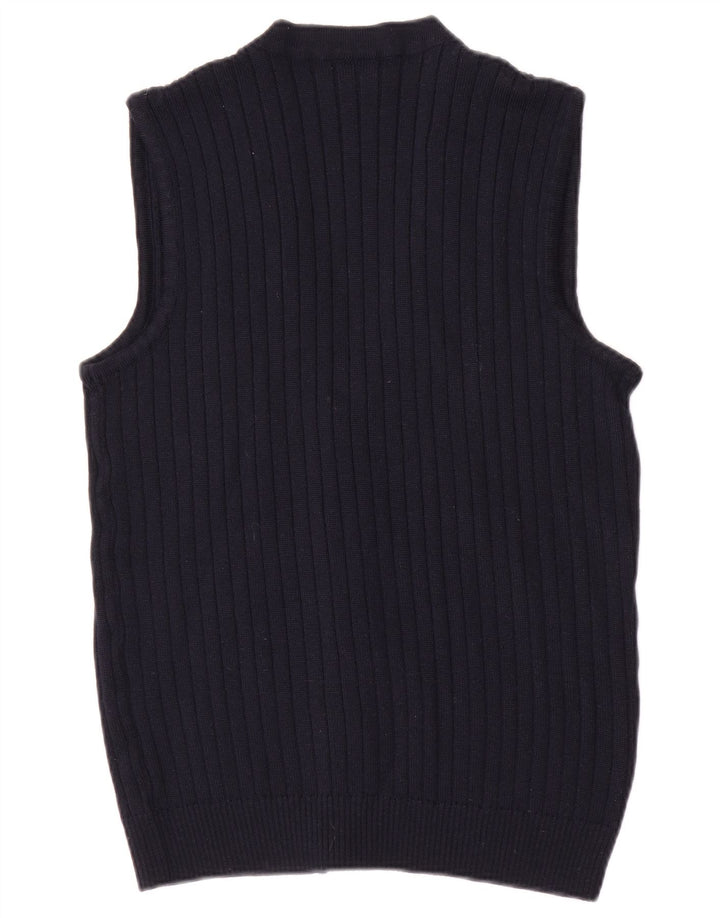 Vintage Ανδρικό Αμάνικο Ζακέτα πουλόβερ Small Navy Blue
