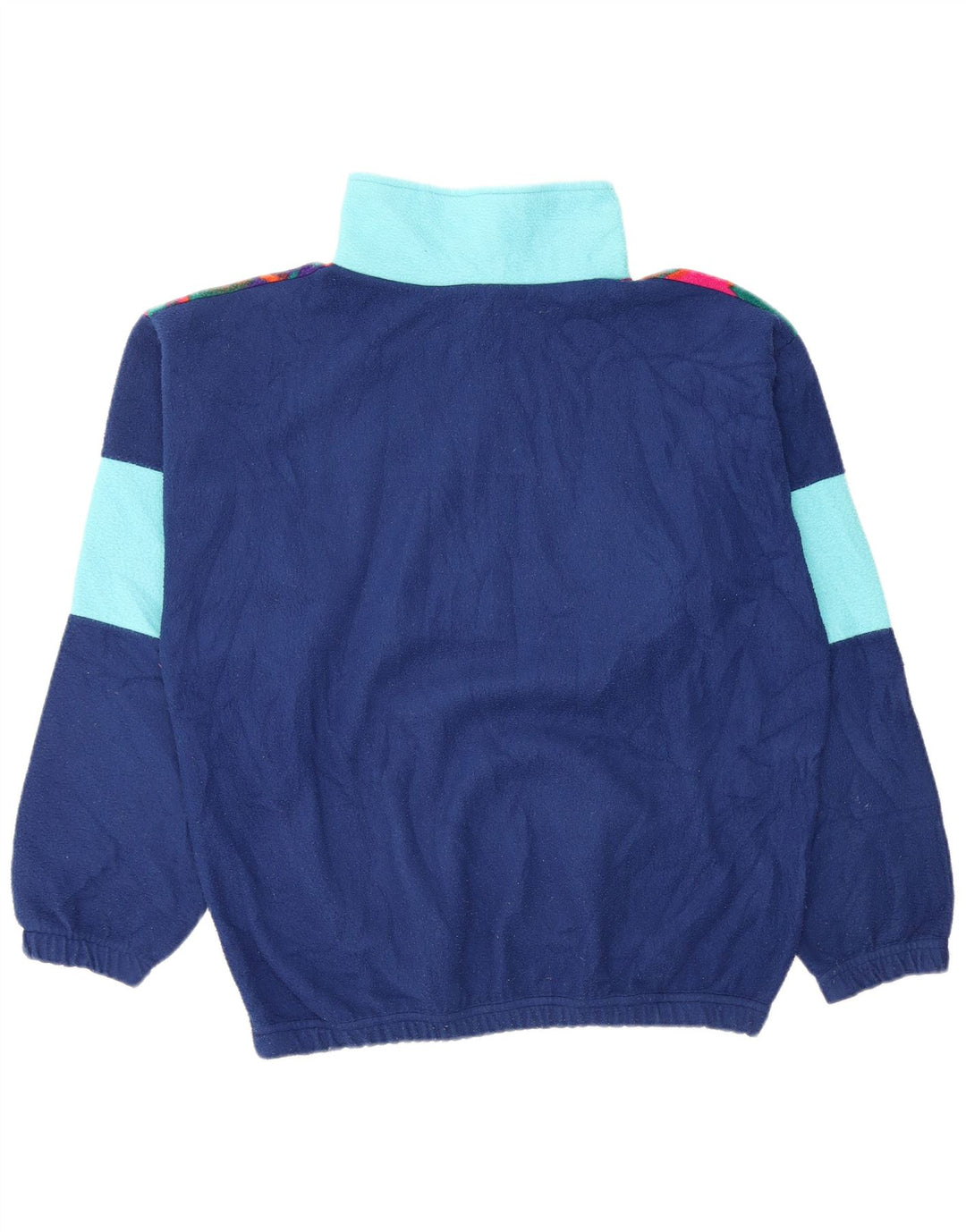 VINTAGE Ανδρικό φερμουάρ Fleece Jumper Μεγάλο Navy Μπλε Καμουφλάζ