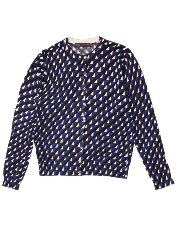 Marks & Spencer Γυναικεία ζακέτα Crop UK 14 Medium Blue Geometric