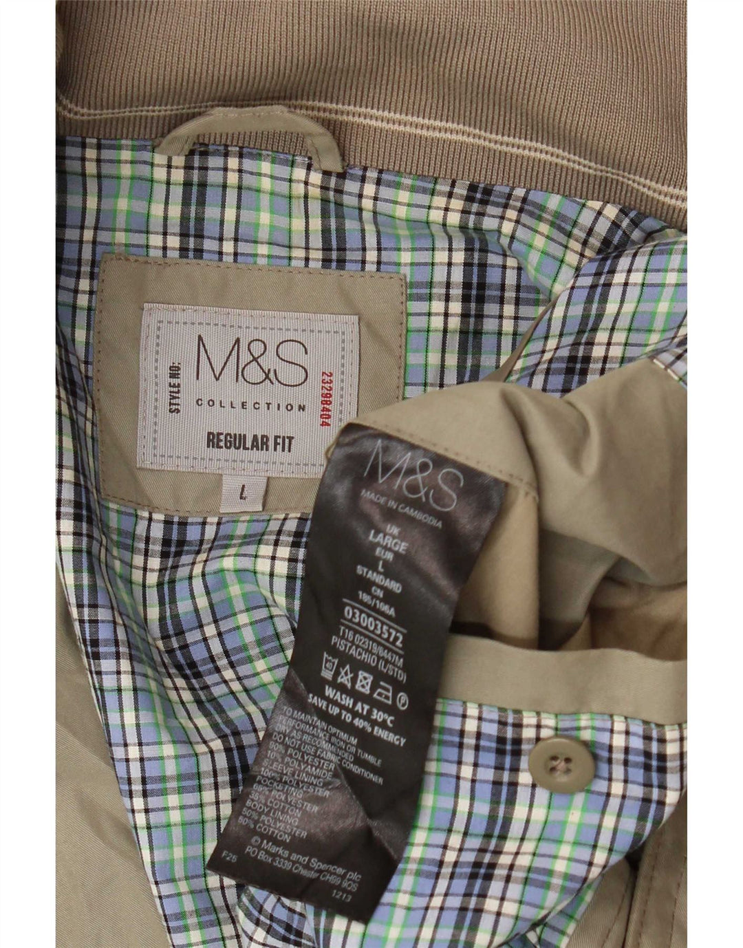 Marks & Spencer Ανδρικό μπουφάν μπουφάν UK 40 Large Beige Polyester