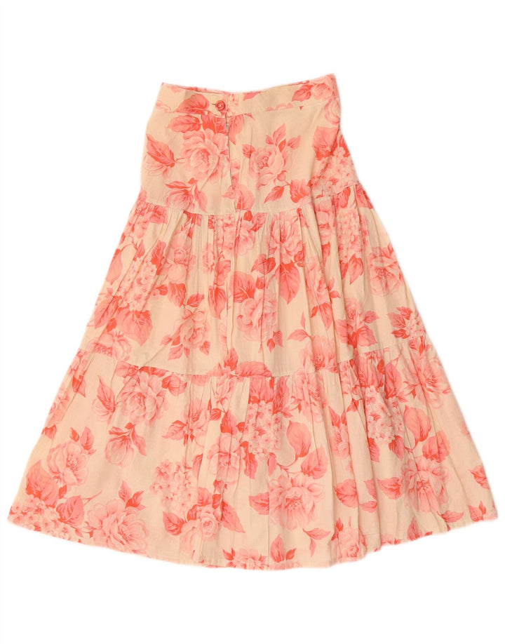 Vintage Γυναικεία Maxi Flared Φούστα W26 Small Red Floral