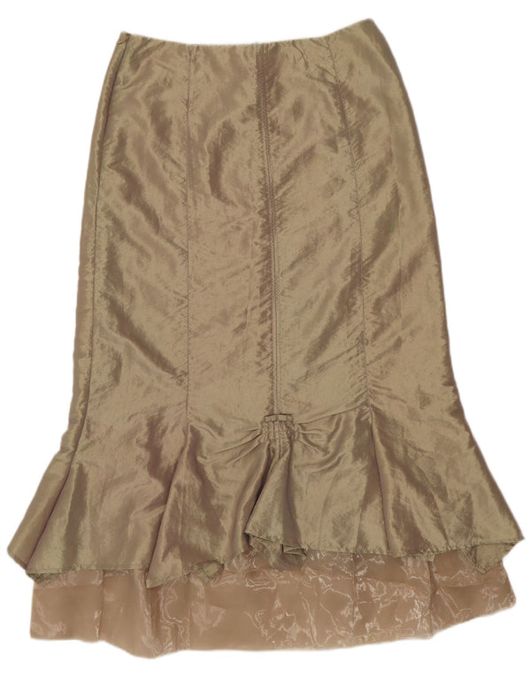 SASHA Γυναικεία Maxi Τρομπέτα Φούστα US 12 Large W32 Gold Nylon