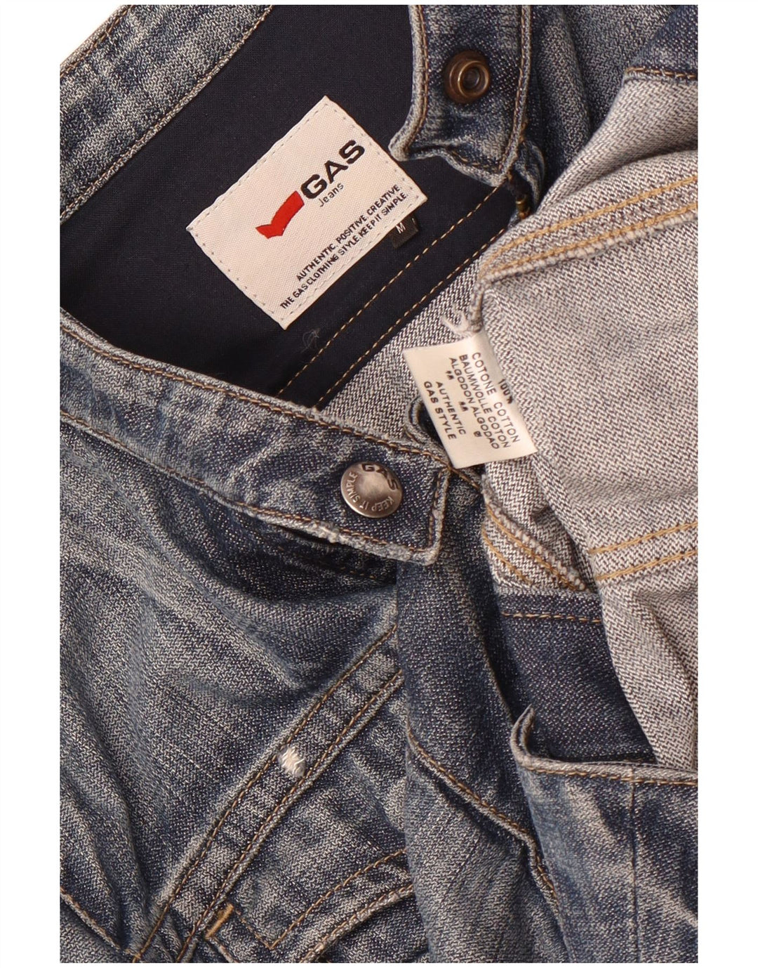 Γυναικείο τζιν μπουφάν Gas Crop UK 12 Medium Blue Cotton