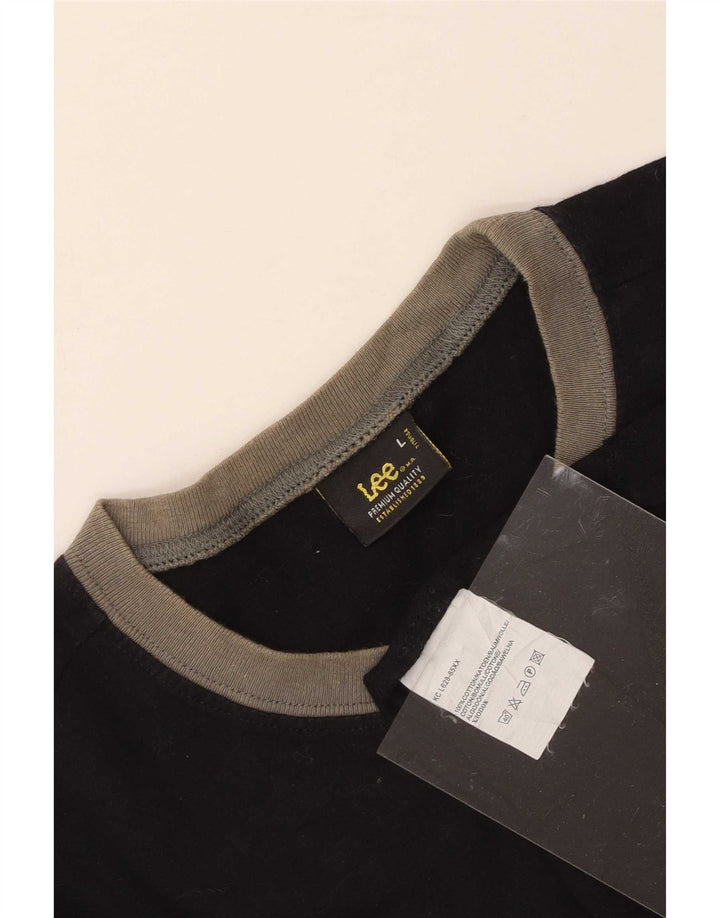 Ανδρικό T-Shirt Lee Top Large Μαύρο Βαμβακερό