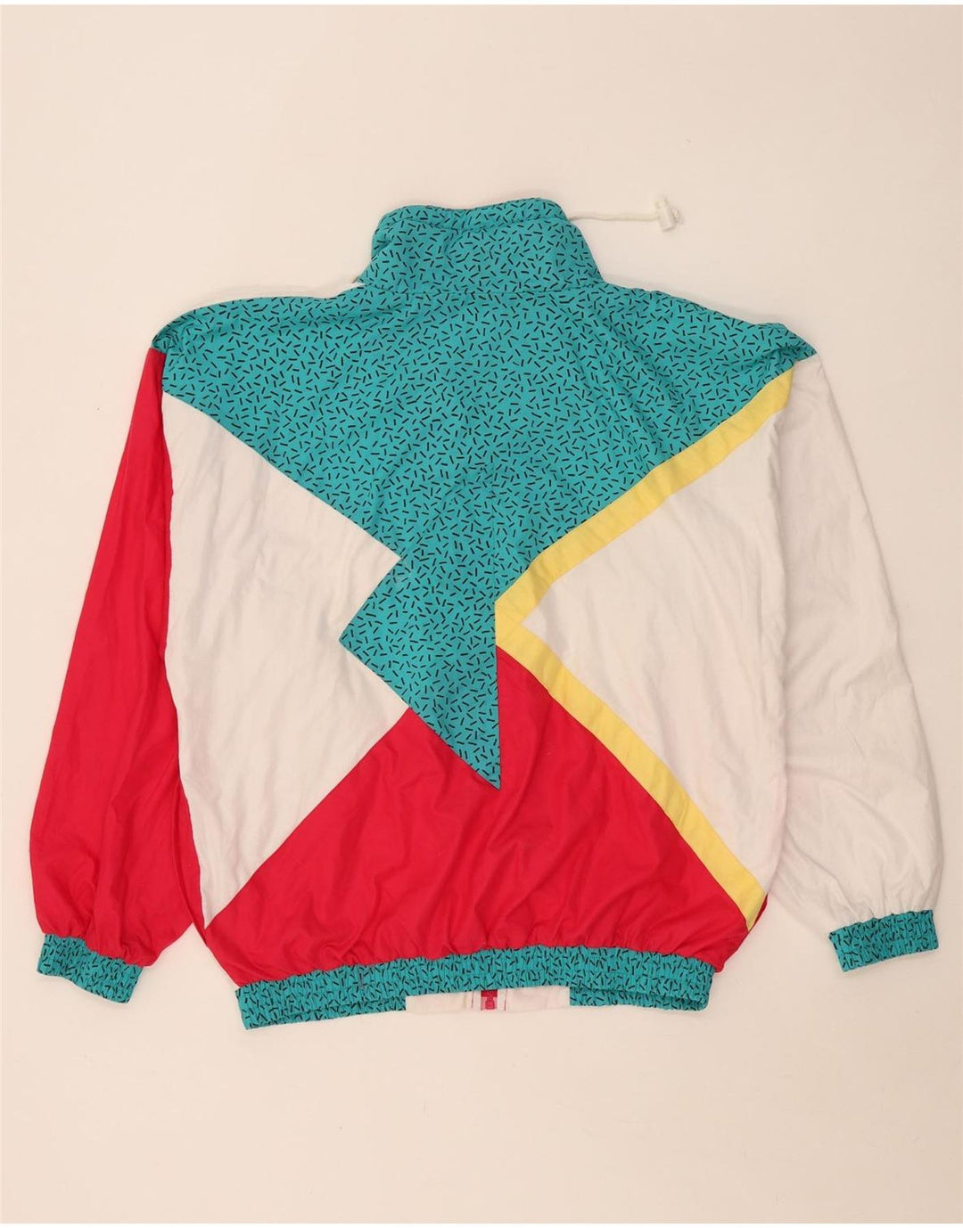 Vintage Ανδρικό Μπουφάν Windbreaker UK 38 Medium White Colourblock Polyester