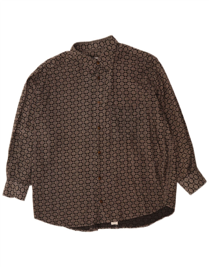 GP. BELLINI & COMPANY Ανδρικό πουκάμισο Μεσαίο Μαύρο Γεωμετρική Βισκόζη