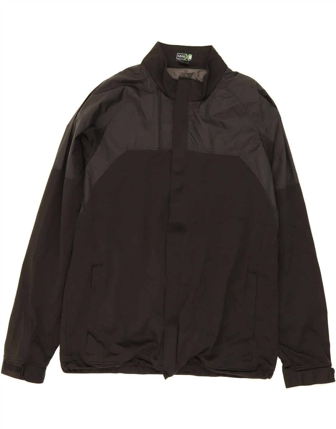 IZOD Mens Windbreaker Jacket UK 40 Large Black Polyester Vintage Izod and Second-Hand Izod from Messina Hembry 