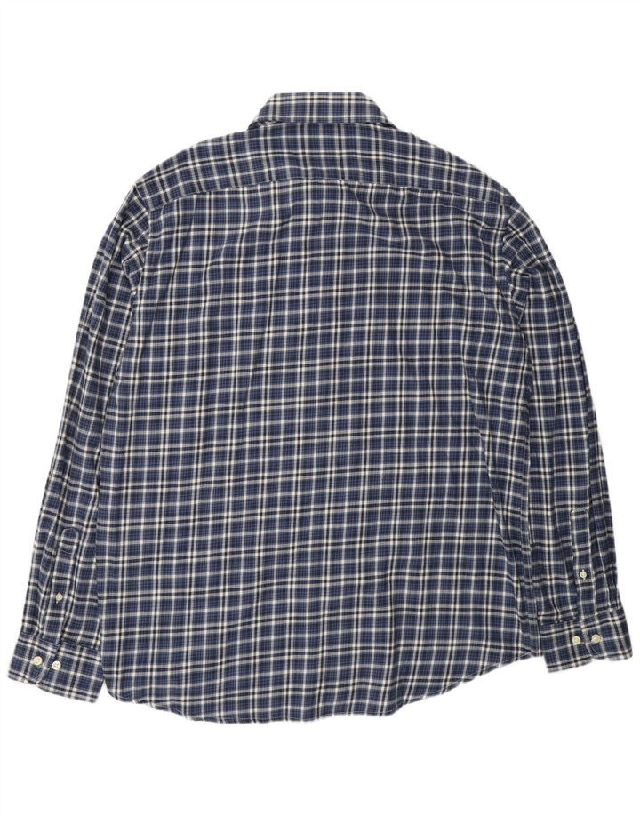 CARRERA Mens Regular Fit Flannel Shirt 2XL Navy Blue Check Cotton