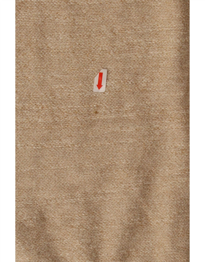 J. Crew Mens Zip Neck Jumper Sweater Small Beige Cotton