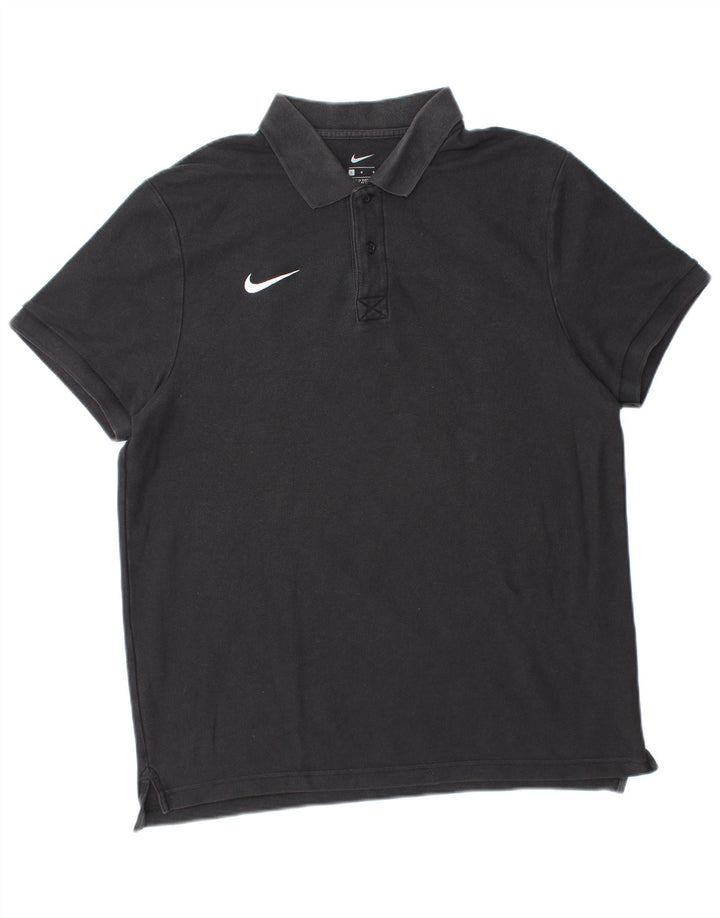 Ανδρικό πουκάμισο πόλο NIKE μεγάλο μαύρο βαμβακερό