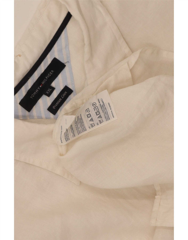 Ανδρικό πουκάμισο Tommy Hilfiger 2XL Λευκό Λινό