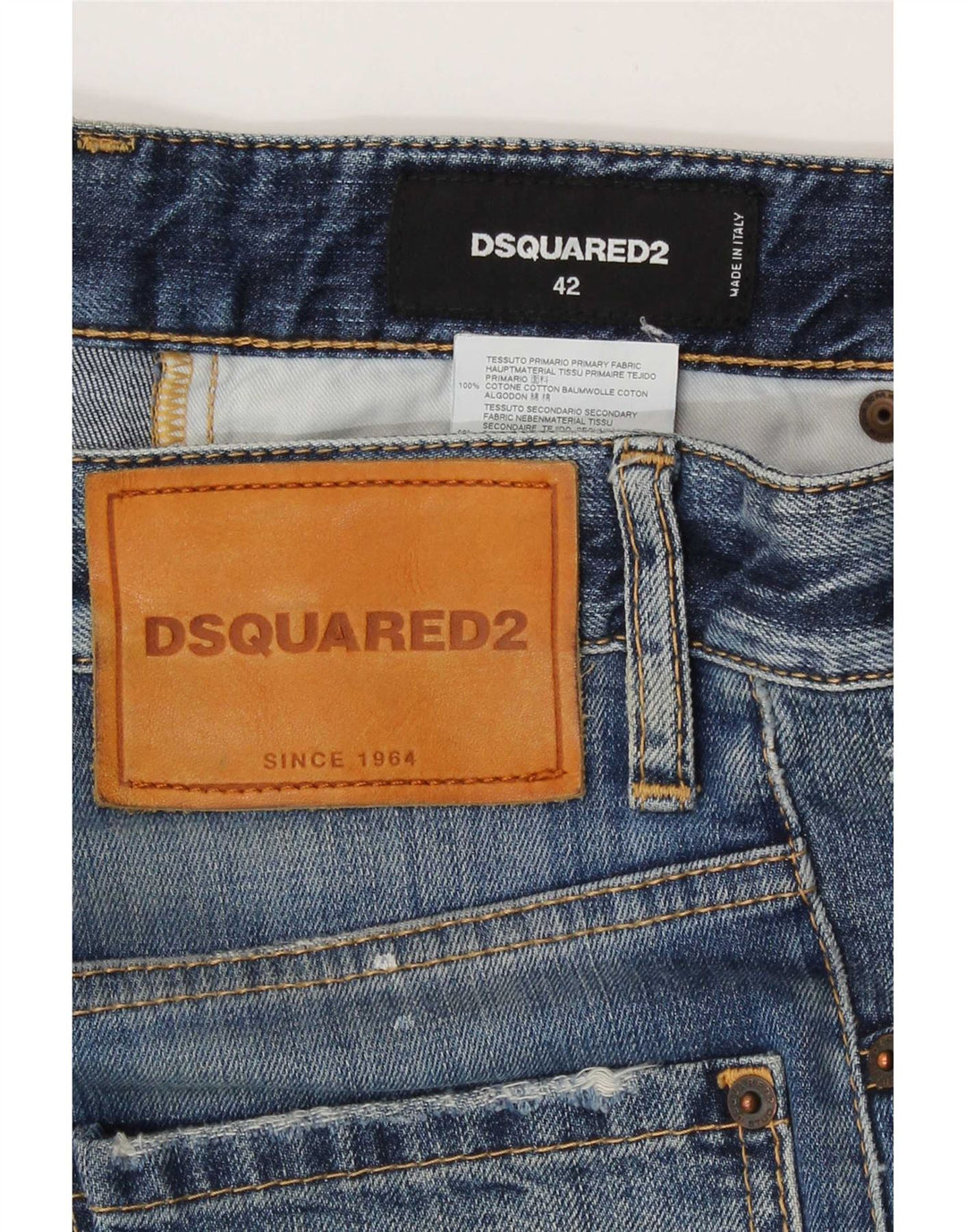Dsquared2 Γυναικεία Distressed Slim Jeans IT 42 Medium W30 L27 Blue Spotted