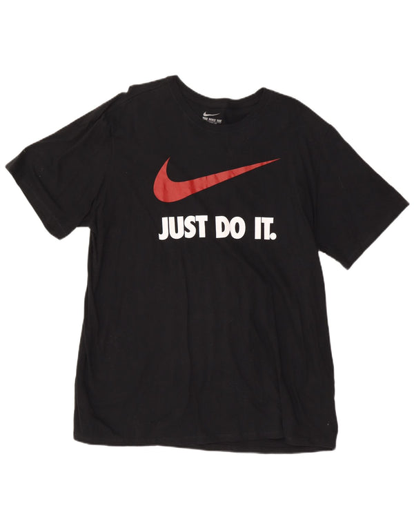 Ανδρικό μπλουζάκι Nike με γραφικό αθλητικό κόψιμο τοπ 2XL μαύρο βαμβακερό