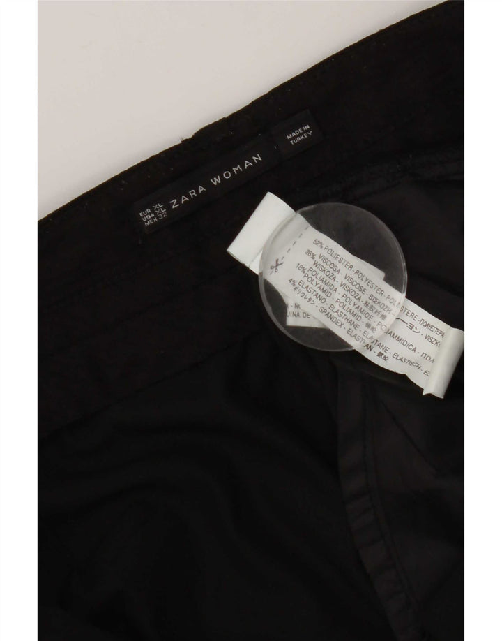 Zara Γυναικείο παντελόνι με καβάλο Capri XL W36 L19 Μαύρο πολυεστέρα