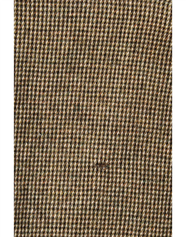 Ανδρικό μπουφάν Harris Tweed με 3 κουμπιά σακάκι UK 40 Large Brown Check New Wool