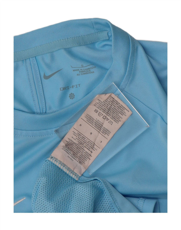 Ανδρικό μπλουζάκι NIKE Dri Fit Top Large Blue Colorblock Πολυεστέρας