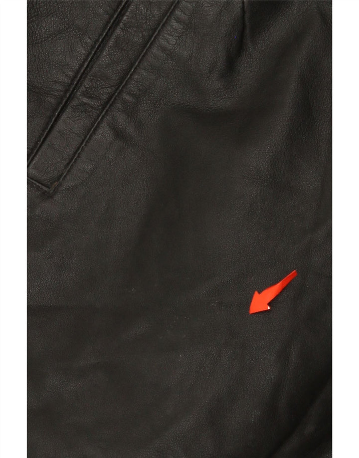 MISS JOY Γυναικείο ψηλόμεσο δερμάτινο σορτς EU 38 Medium W25 μαύρο δέρμα