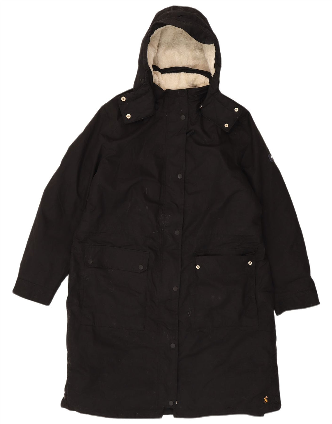 Joules Γυναικείο μπουφάν Parka με κουκούλα UK 18 XL μαύρο πολυεστέρα