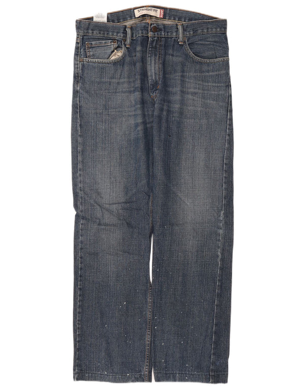Levi's Mens 505 Straight Jeans W34 L32 Μπλε βαμβακερό