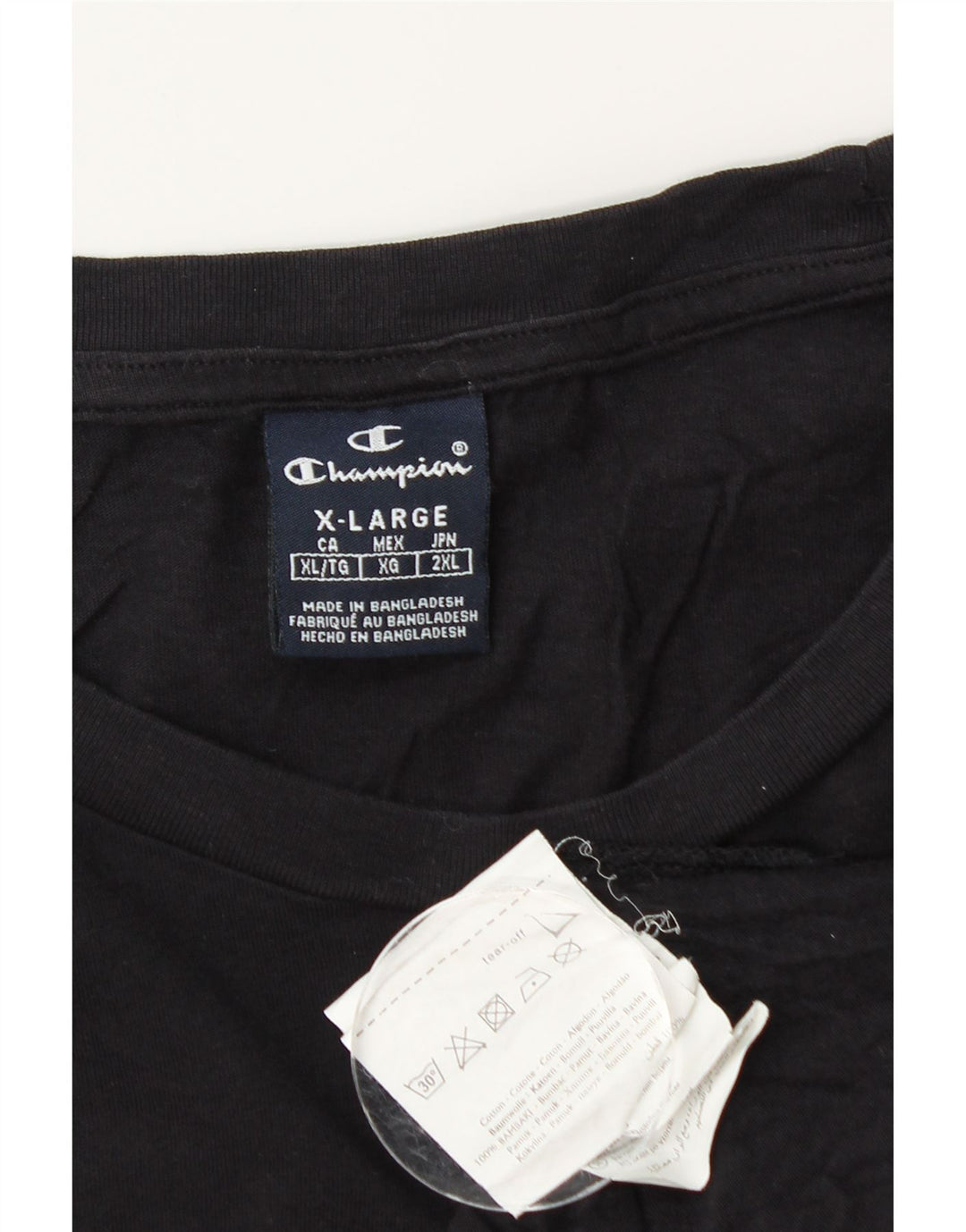 CHAMPION Ανδρικό γραφικό T-Shirt Top XL Μαύρο βαμβακερό