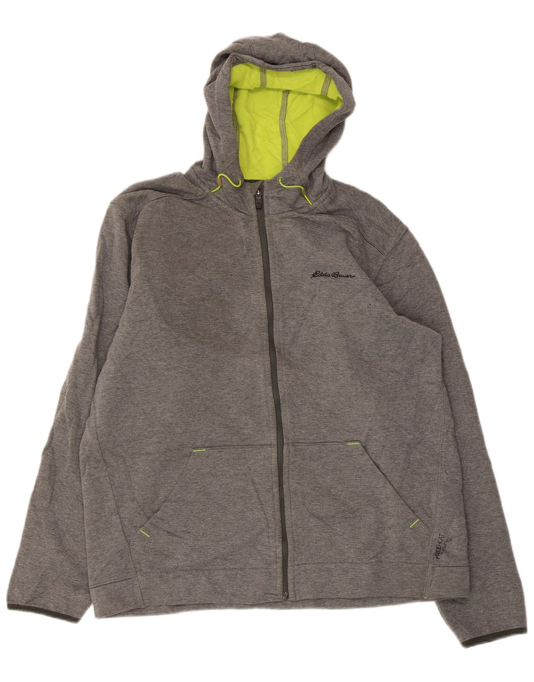 EDDIE BAUER Ανδρικό πουλόβερ με κουκούλα με φερμουάρ Μεγάλο γκρι πολυεστέρα