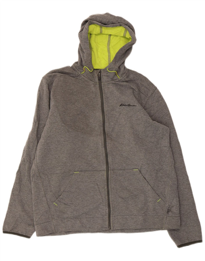 EDDIE BAUER Ανδρικό πουλόβερ με κουκούλα με φερμουάρ Μεγάλο γκρι πολυεστέρα