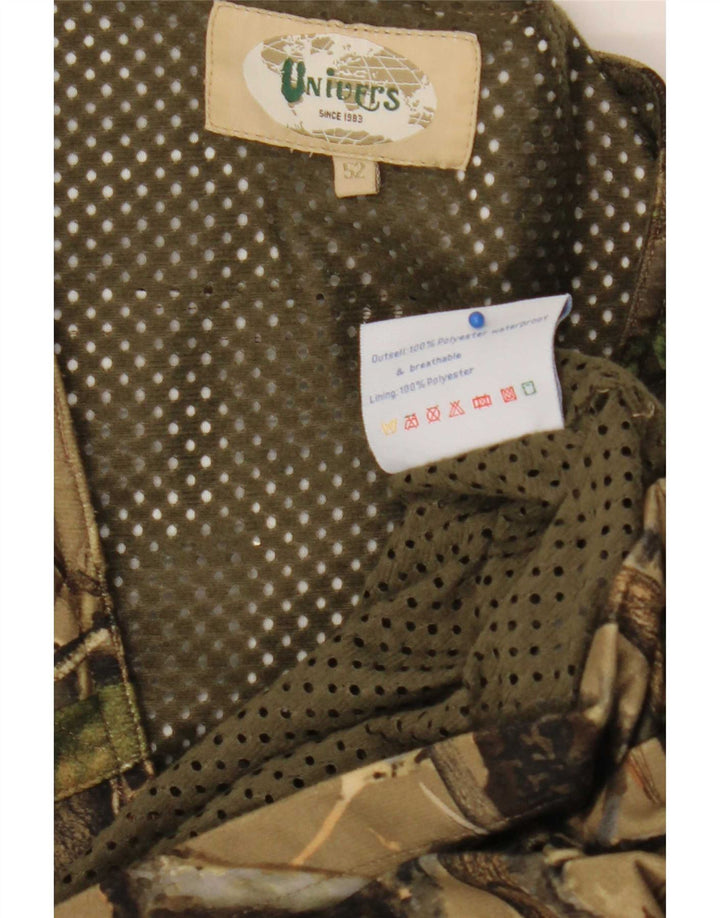 Univers Mens Abstract Pattern Utility Gilet IT 52 XL Khaki Polyester