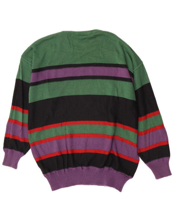 Πουλόβερ Baffo Mens Crew Neck Jumper Μεγάλο Πράσινο Ριγέ