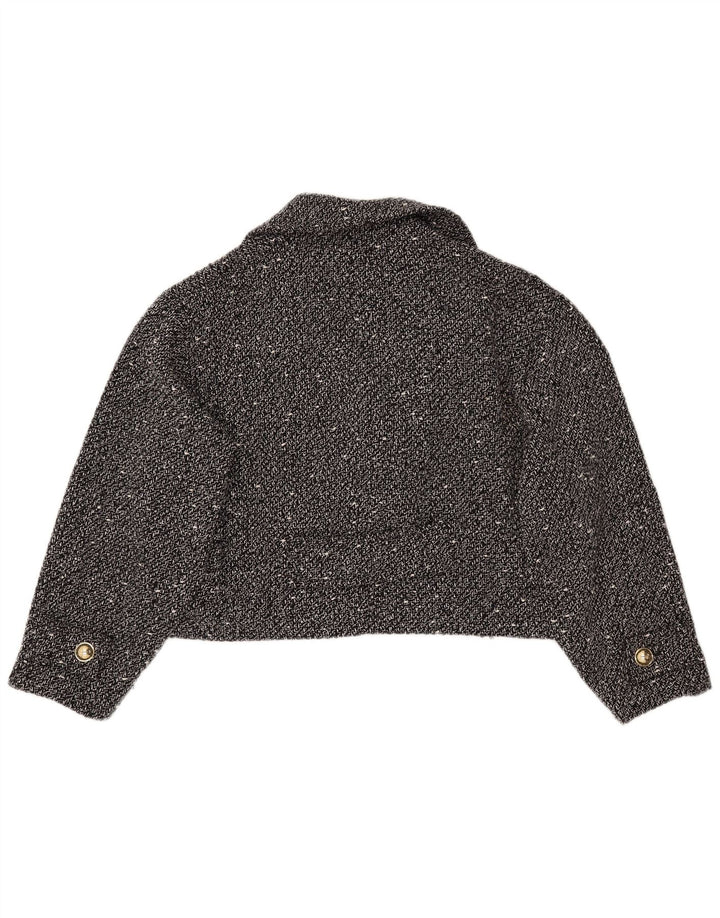 ZARA Γυναικείο σακάκι σακάκι σακάκι μεγάλου μεγέθους Crop UK 18 XL Black Flecked