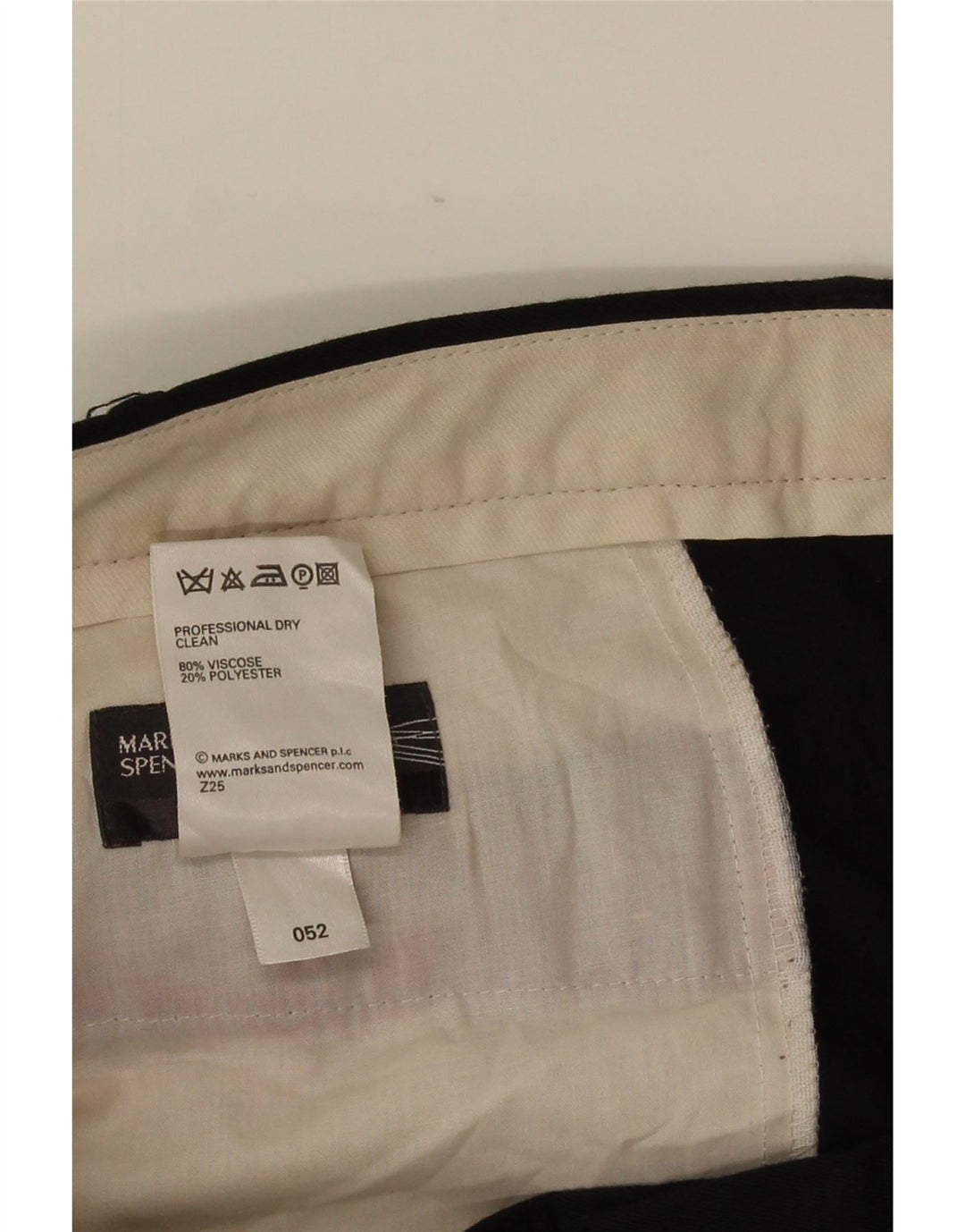 Marks & Spencer Ανδρικό παντελόνι με καρφίτσα W42 L33 Μαύρο βισκόζη